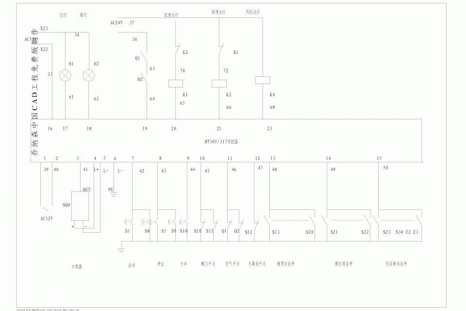 天门纺机BT305 、BT317并条机程控器电路图.gif